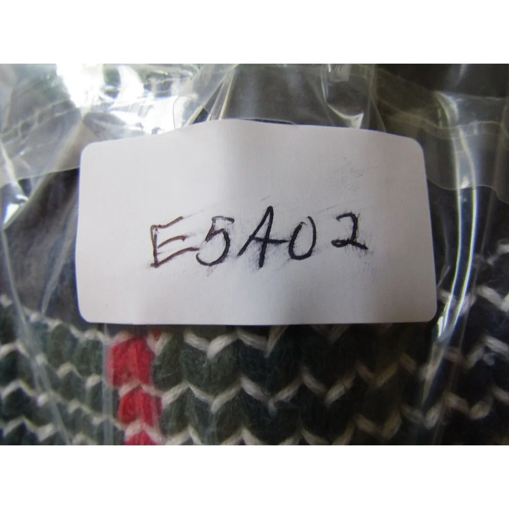 Hunt Club Plaid Crewneck Sweater Mens Medium Green Blue Cotton Vintage Excellent
